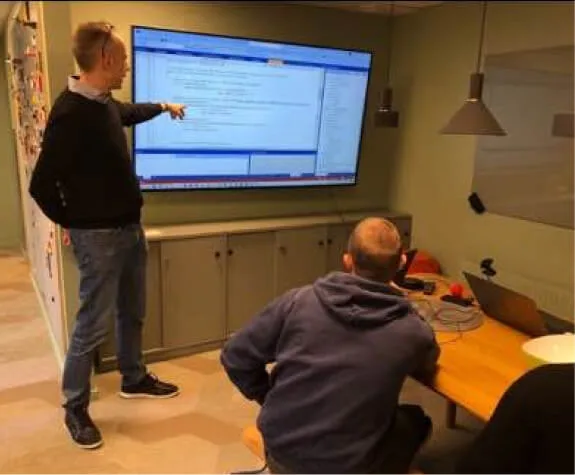 Tore Nestenius presenting at the Edument head office in Helsingborg