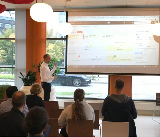 Tore Nestenius, presenting at CGI head office in Malmö