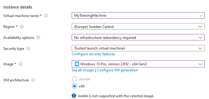 How to create an Azure Virtual Machine in Azure Portal using the Trusted launch virtual machine option