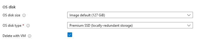 Choosing the Azure Virtual Machine OS disk size