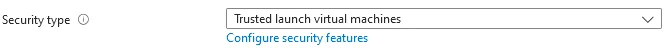 Azure Virtual Machine Security Type - Trusted launch virtual machine