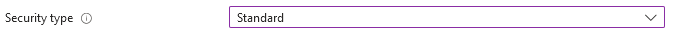 Azure Virtual Machine - Security type - Standard