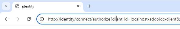 Problem! We end up with the browser trying to reach http://identity/connect/authorize