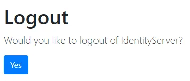Duende IdentityServer logout page.