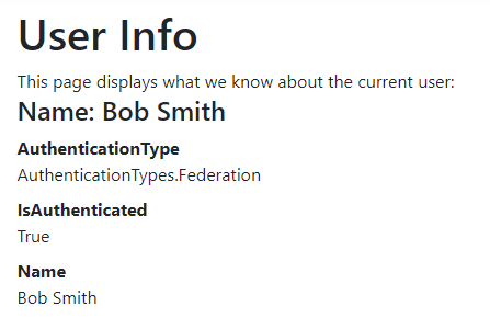 Displaying the user details for the currently signed in user in ASP.NET Core, all details are provided by IdentityServer.