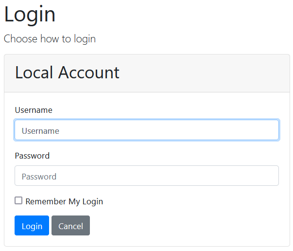 IdentityServer login page