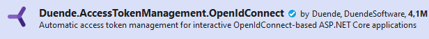 The first step is adding the Duende.AccessTokenManagement.OpenIdConnect NuGet package to your project.