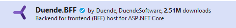 Duende Backend For Frontend (BFF) Security Framework NuGet package